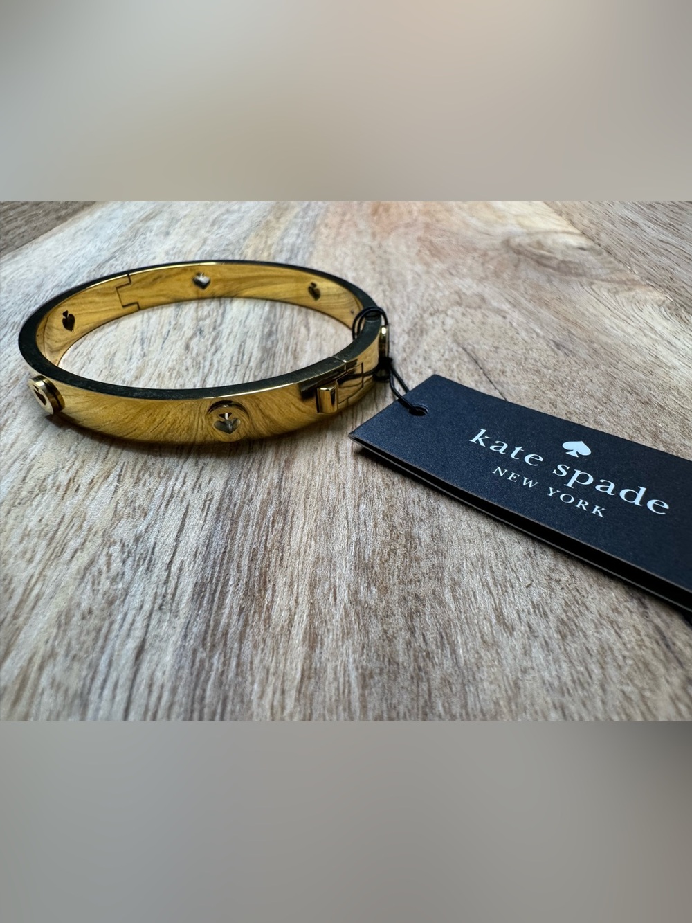 Kate Spade Spot the Spade Gold Studded Bangle Bracelet NWT
